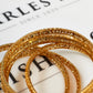 Pre-Owned 22ct Gold Bead Pattern Bangles Set of 6