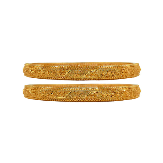 Pre-Owned 22ct Gold Bead Pattern Set Of 2 Bangles