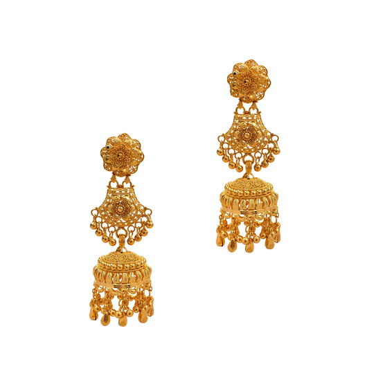 Pre-Owned 22ct Gold Jhumka Chandelier Earrings 