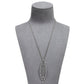 Pre-Owned 18ct White Gold Diamond Ellipse Pendant Necklace 