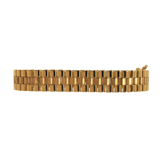 Pre-Owned 9ct Gold 3 Row Watch Style Link Bracelet 