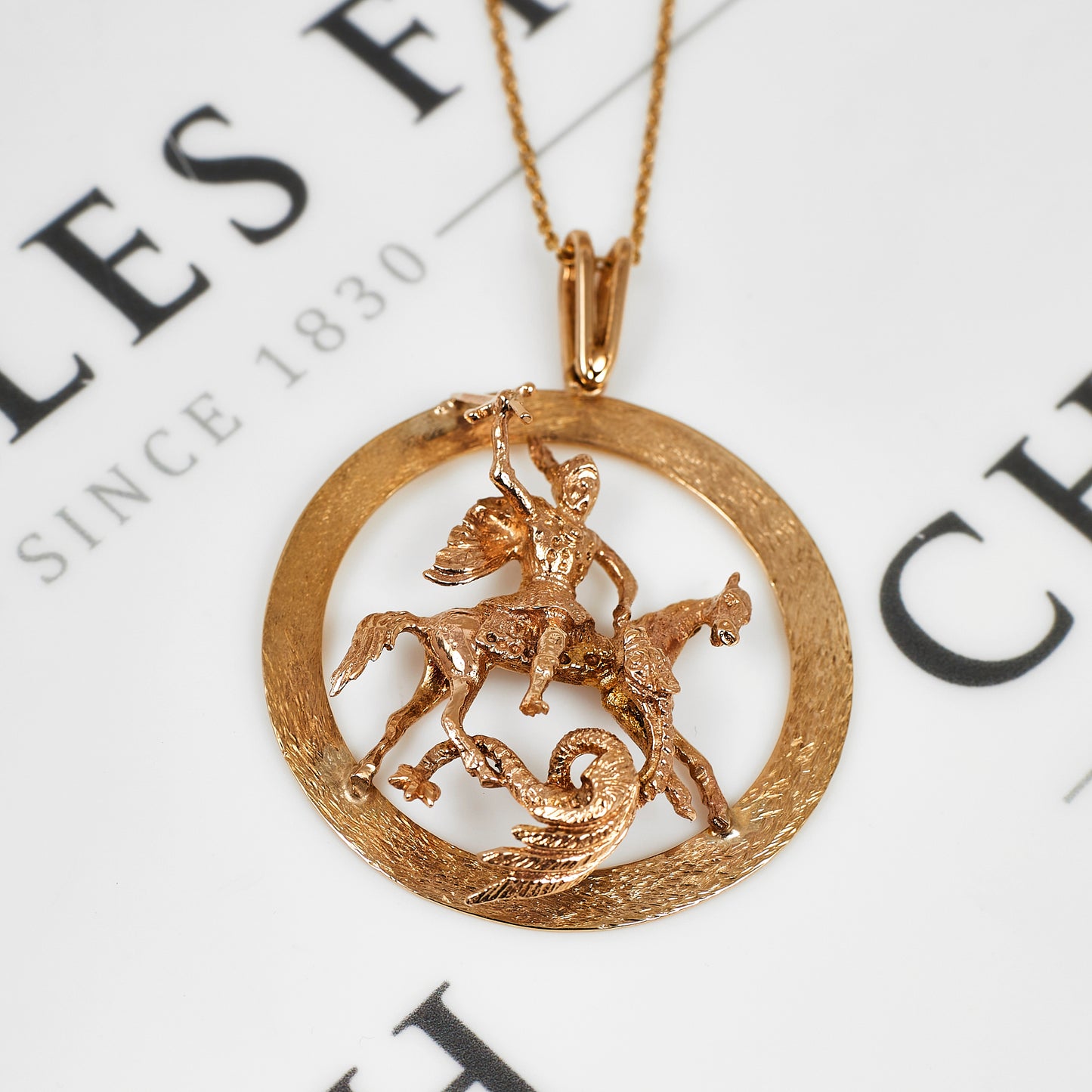 Pre-Owned 9ct Gold Large George & the Dragon Effigy Pendant