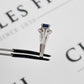 Pre-Owned 18ct White Gold Diamond & Sapphire Engagement Ring