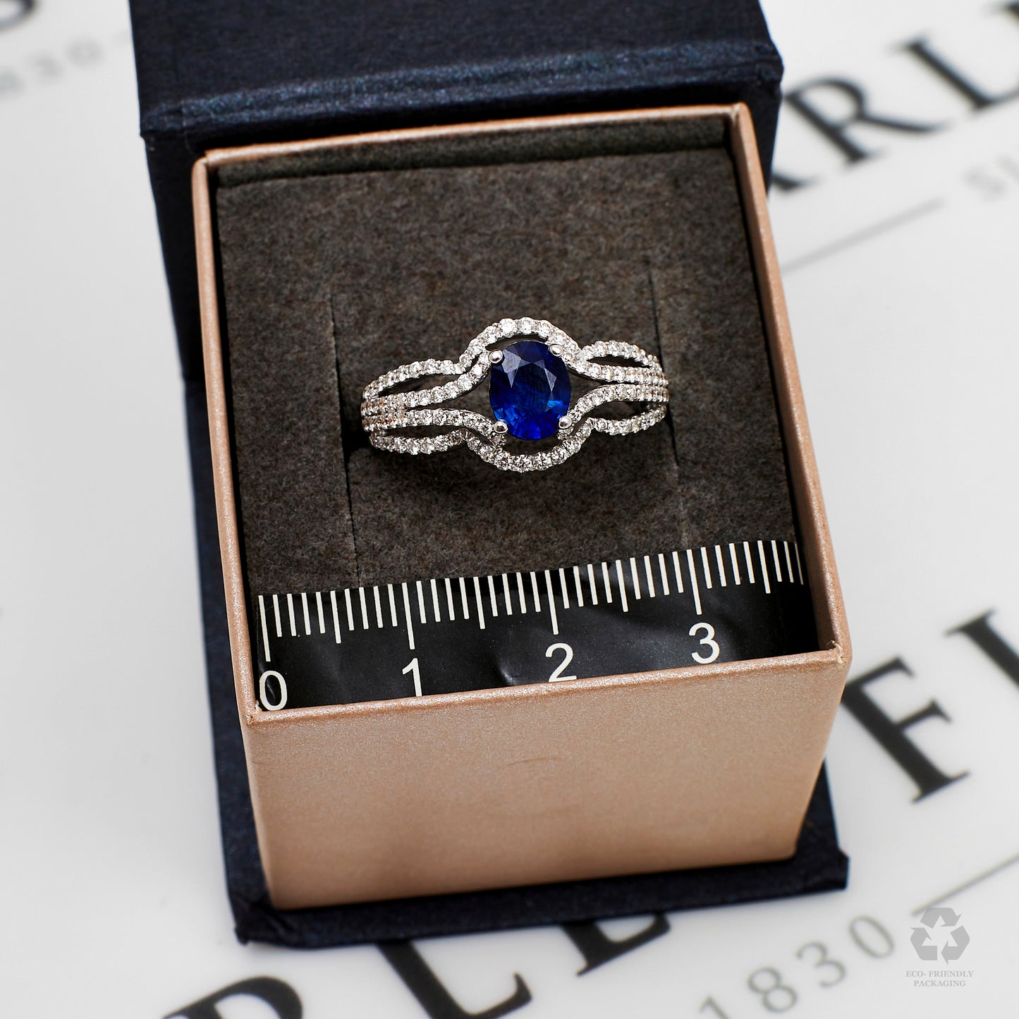 Pre-Owned 18ct White Gold Diamond & Sapphire Engagement Ring