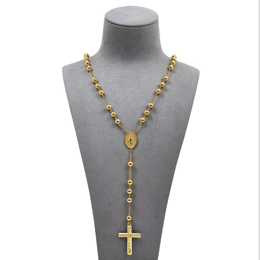 Pre-Owned 14ct Gold Two Tone Rosary Style Necklace 