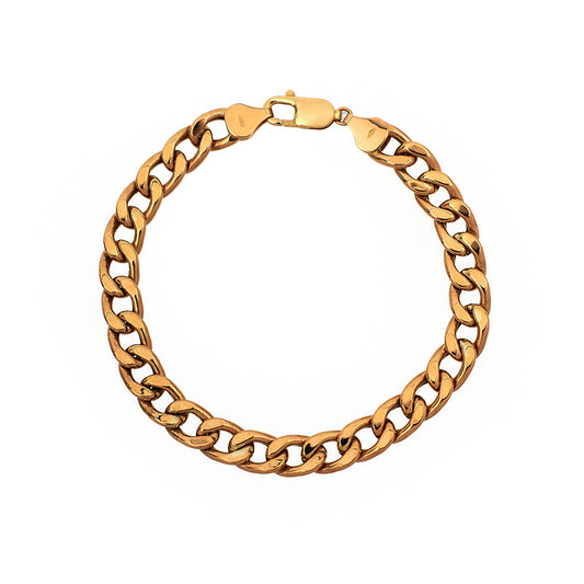 Pre-Owned Hollow 9ct Gold Curb Chain Bracelet 9 Inch