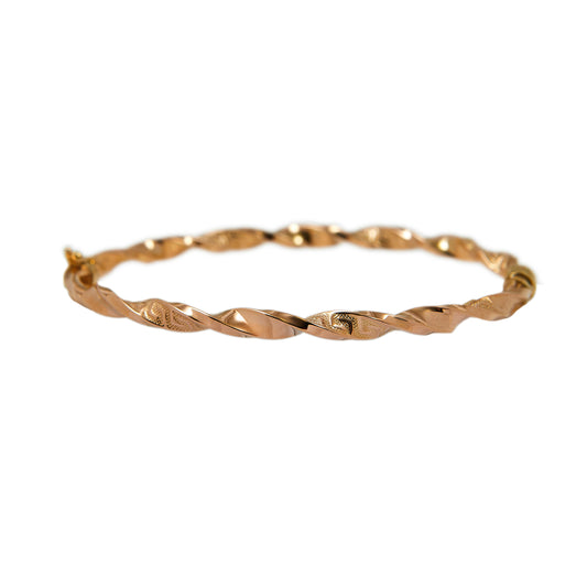 Pre-Owned 9ct Gold Greek Key Twist Bangle