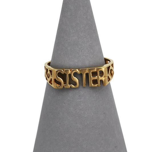 Pre-Owned 9ct Gold SISTER Ring - Size M