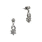 Pre-Owned 18ct White Gold & Diamond Flower Drop Earrings