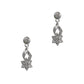 Pre-Owned 18ct White Gold & Diamond Flower Drop Earrings