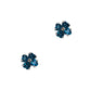 Pre-Owned 9ct White Gold Blue Topaz & Diamond Flower Earrings