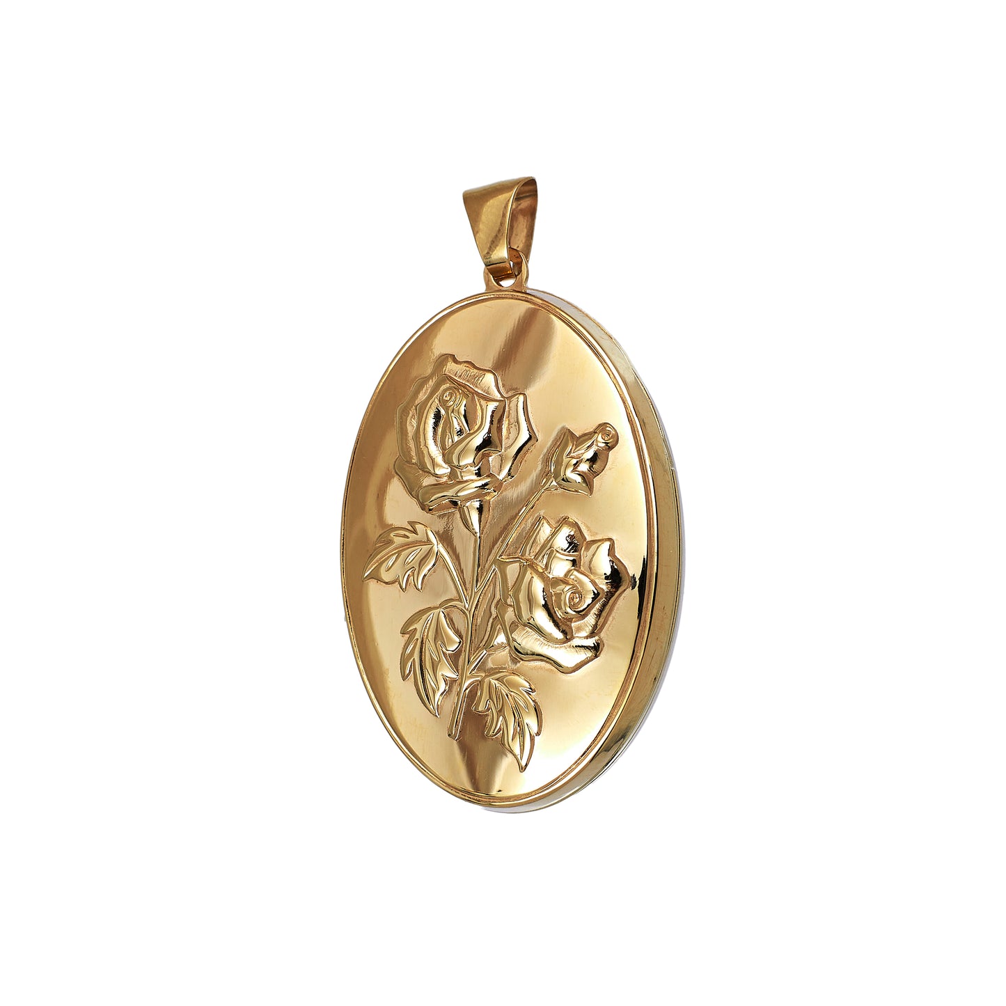 Pre-Owned 9ct Gold Rose Design Locket Pendant