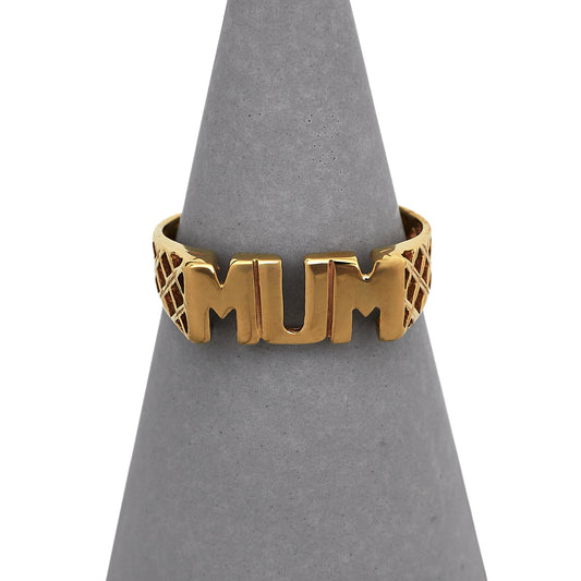 Pre-Owned 9ct Gold MUM Ring Size P