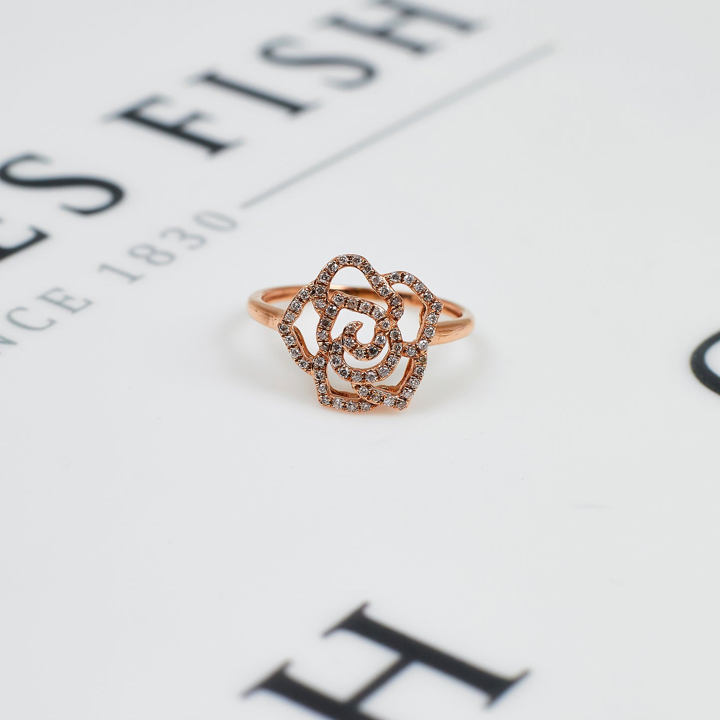 Pre-Owned 9ct Rose Gold & Diamond Rose Ring