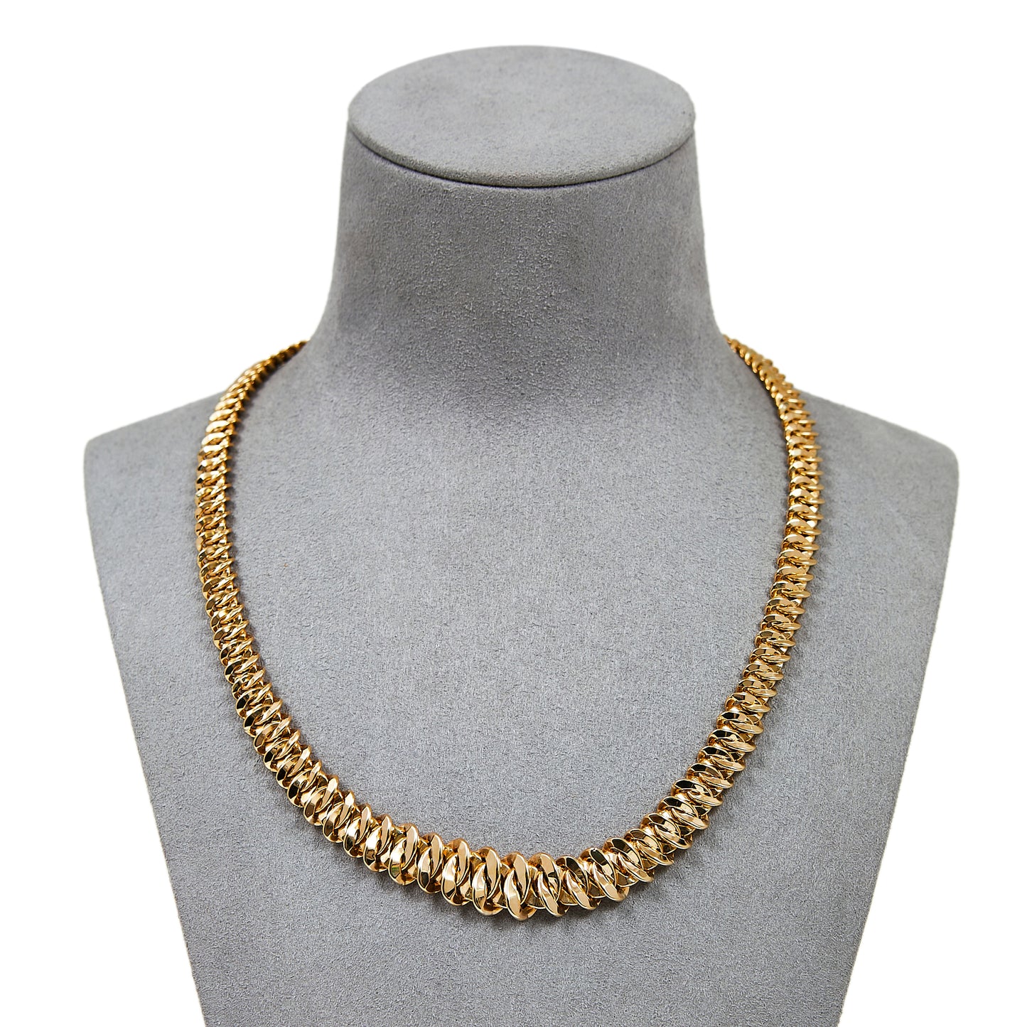 Pre-Owned 9ct Gold Tapering Oval Link Necklace