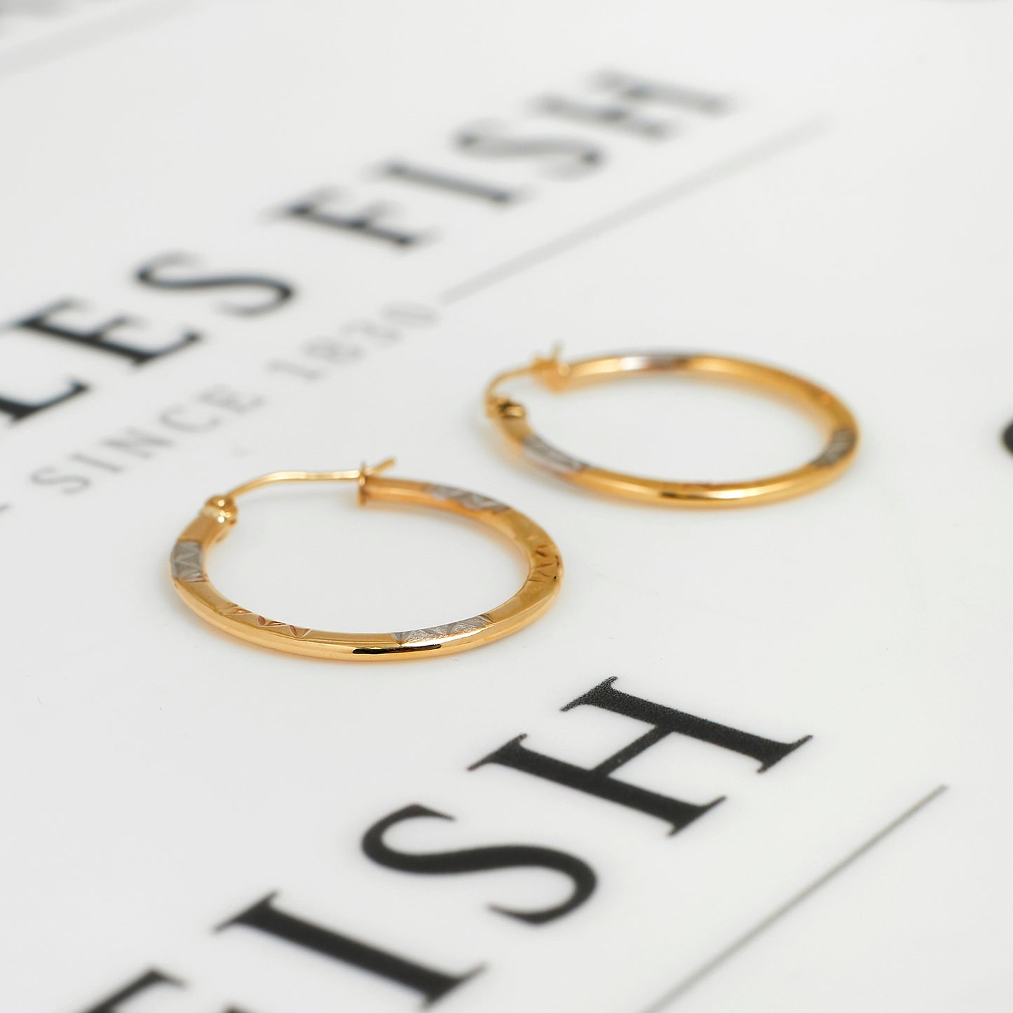 Pre-Owned 9ct Gold Tricolour Creole Hoop Earrings