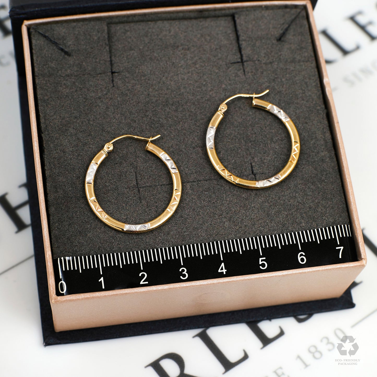 Pre-Owned 9ct Gold Tricolour Creole Hoop Earrings