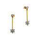 Pre-Owned 18ct Gold Flower Drop Earrings