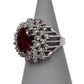 Pre-Owned 14ct White Gold Garnet & Diamond Cocktail Ring