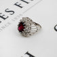 Pre-Owned 14ct White Gold Garnet & Diamond Cocktail Ring