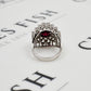 Pre-Owned 14ct White Gold Garnet & Diamond Cocktail Ring