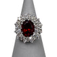 Pre-Owned 14ct White Gold Garnet & Diamond Cocktail Ring 