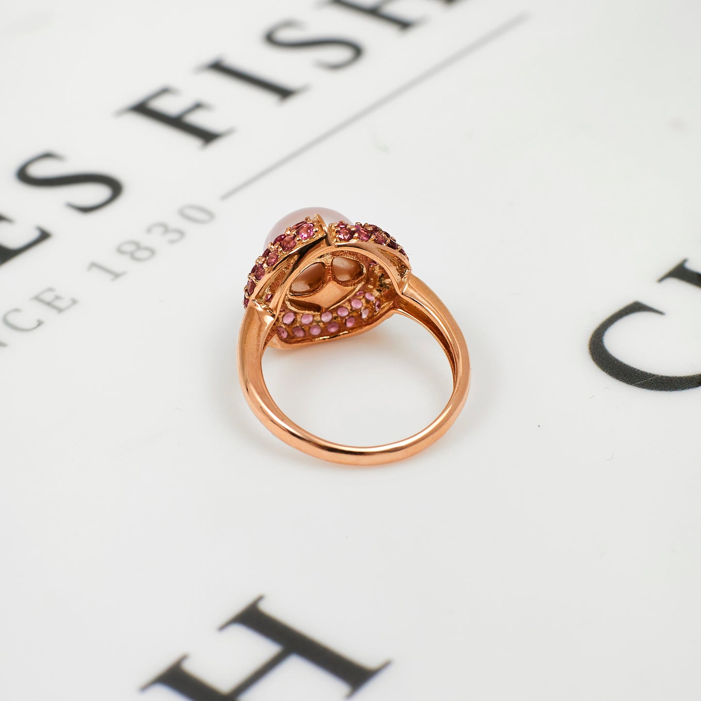 Pre-Owned 9ct Gold Pearl & Pink Sapphire Cocktail Ring