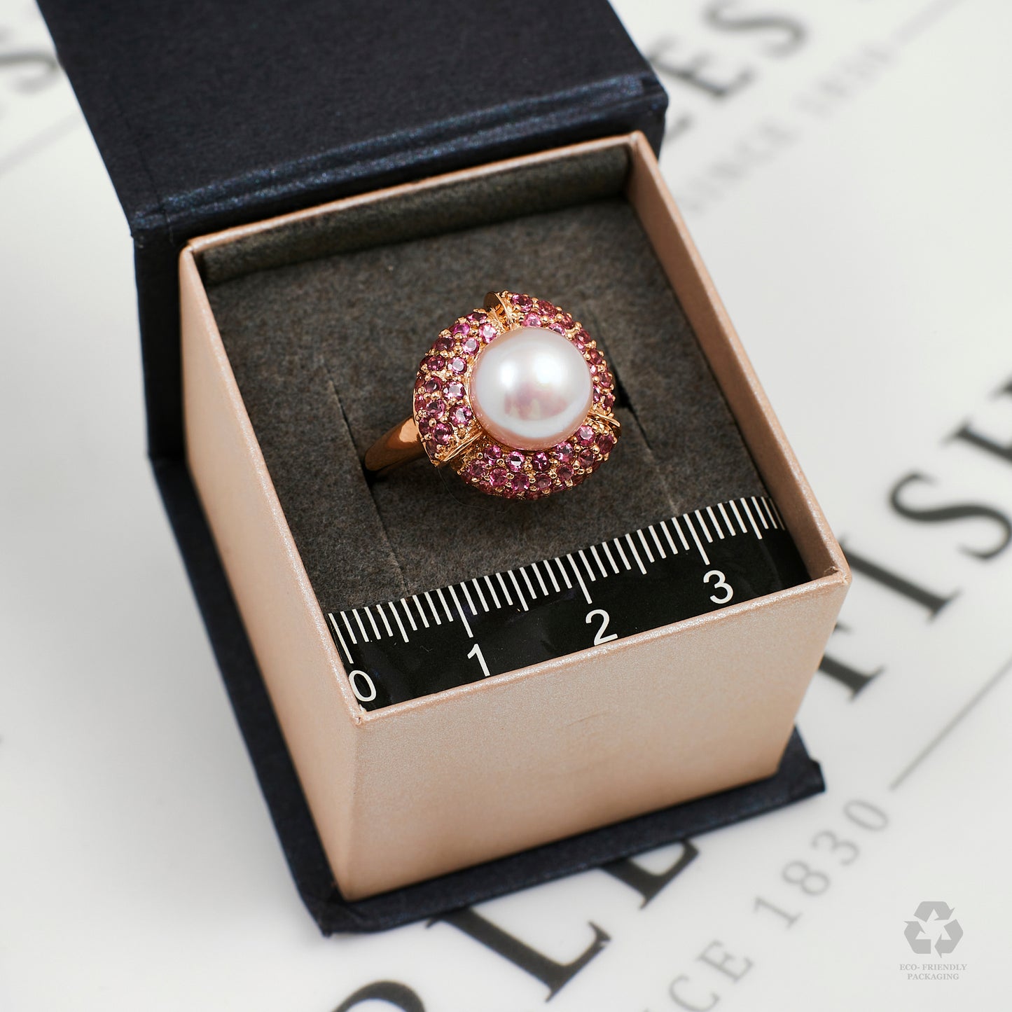 Pre-Owned 9ct Gold Pearl & Pink Sapphire Cocktail Ring