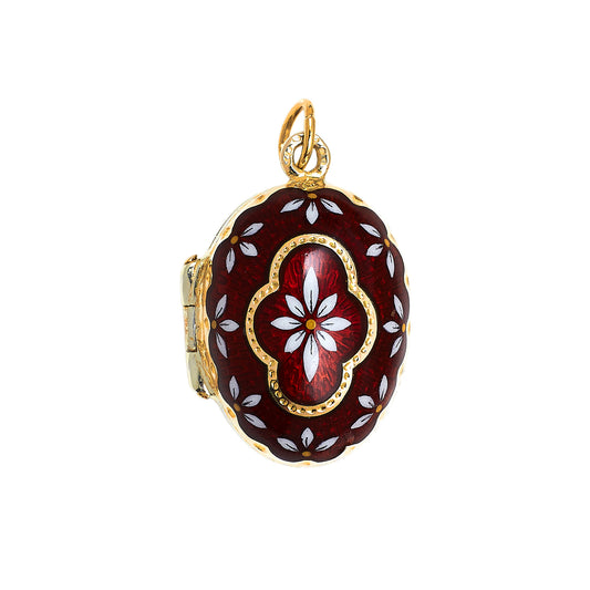 Pre-Owned 9ct Gold Enamel Egg Locket Pendant