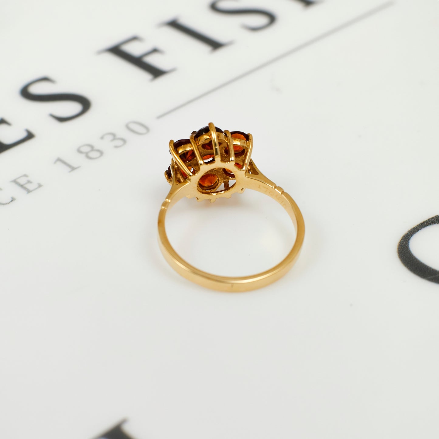 Pre-Owned 9ct Gold 7 Citrine Cluster Ring - Size M