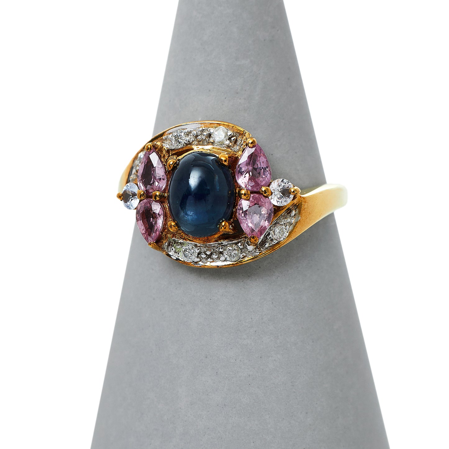 Pre-Owned 9ct Gold Sapphire & Diamond Dress Ring