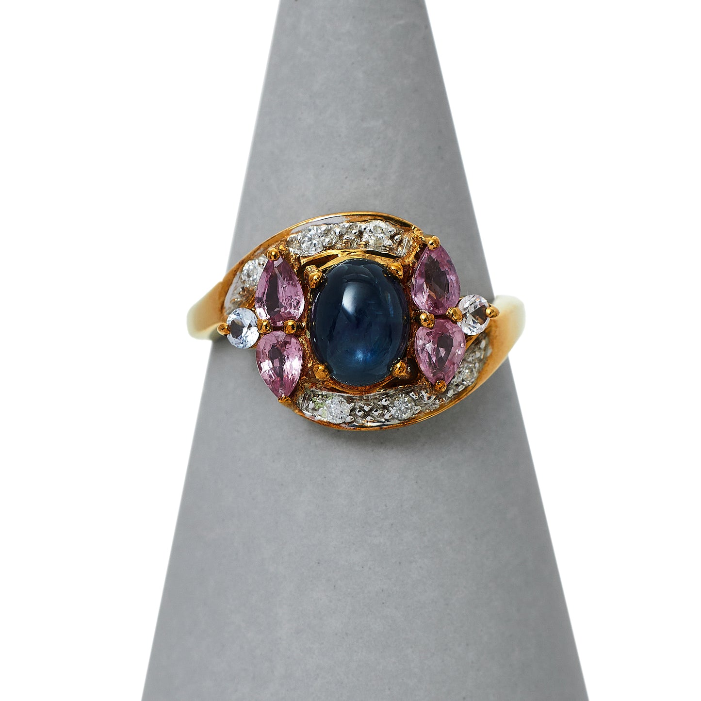 Pre-Owned 9ct Gold Sapphire & Diamond Dress Ring