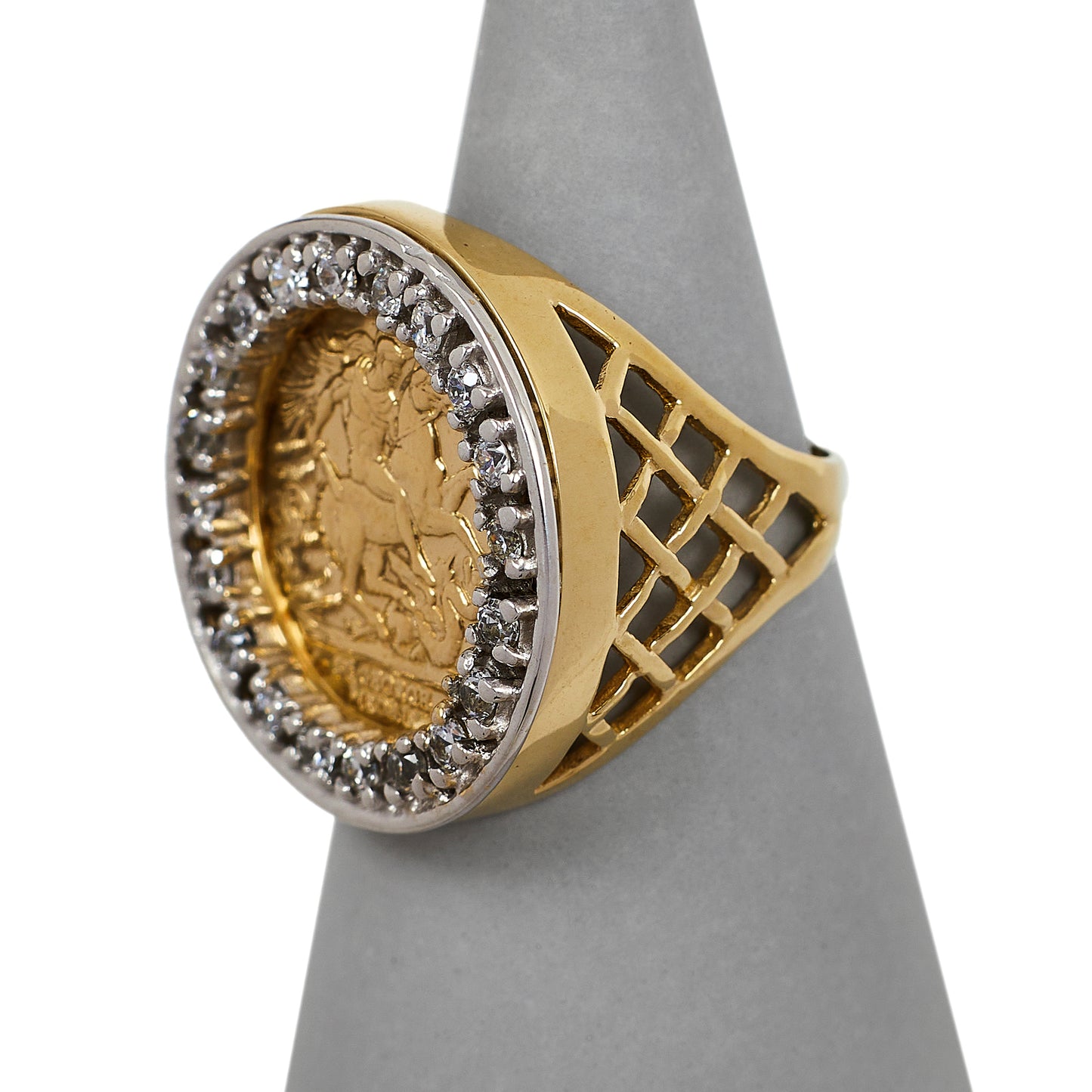 Pre-Owned 9ct Gold CZ St George Ring