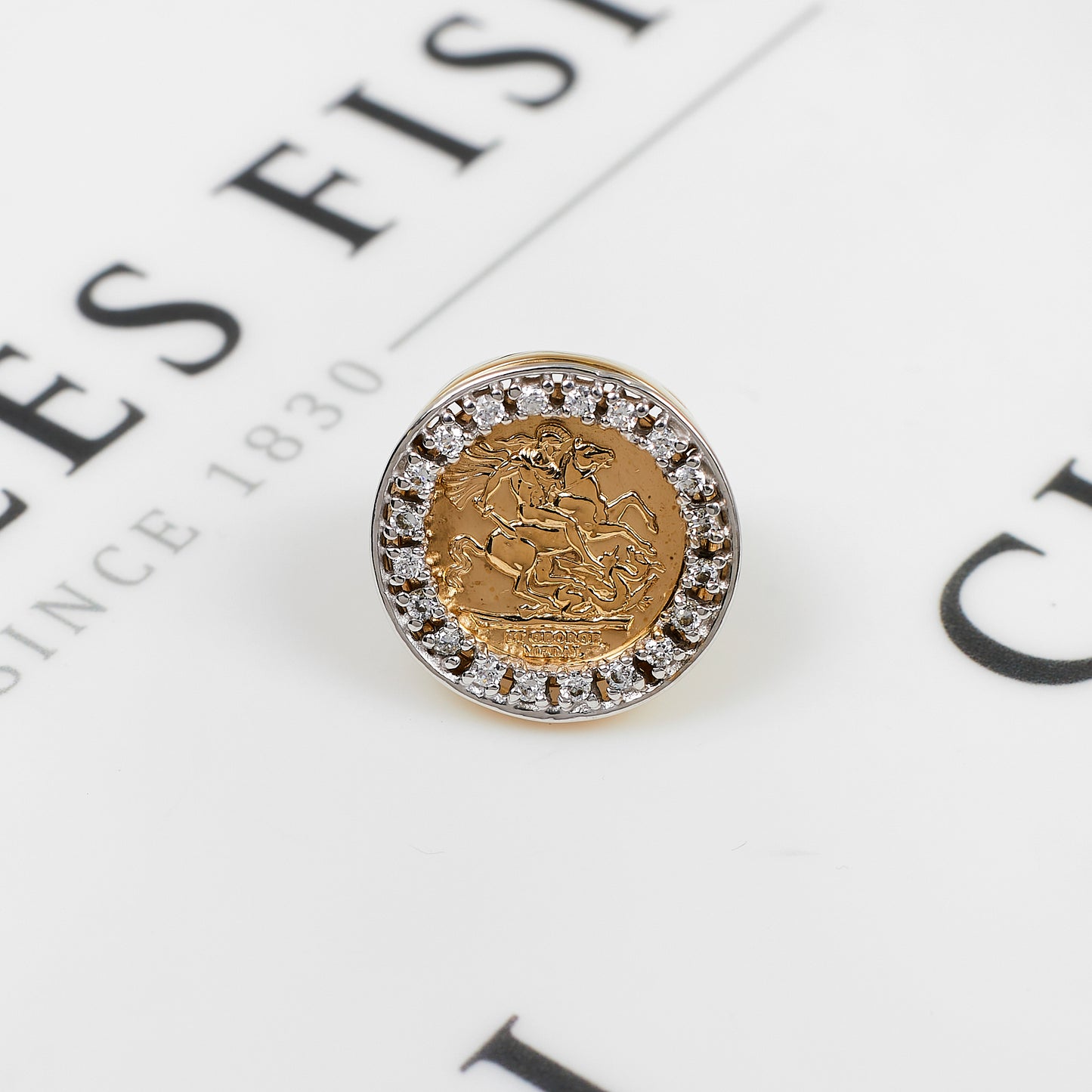 Pre-Owned 9ct Gold CZ St George Ring