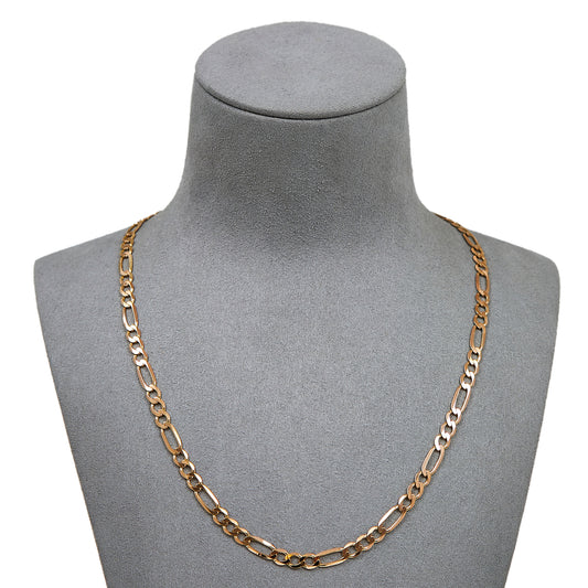 Pre-Owned 9ct Gold Figaro 5mm Necklace 18 Inch