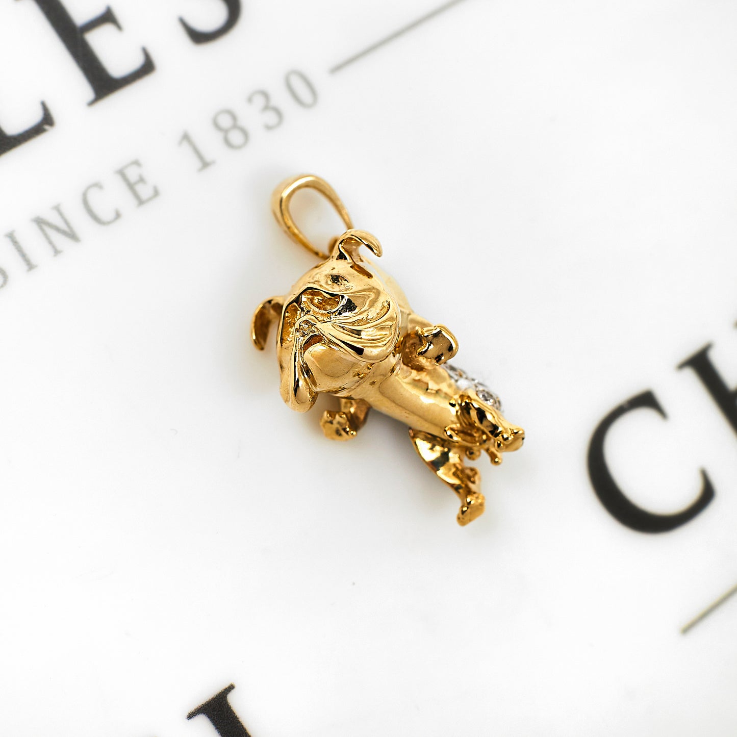 Pre-Owned 9ct Gold CZ Bulldog Pendant