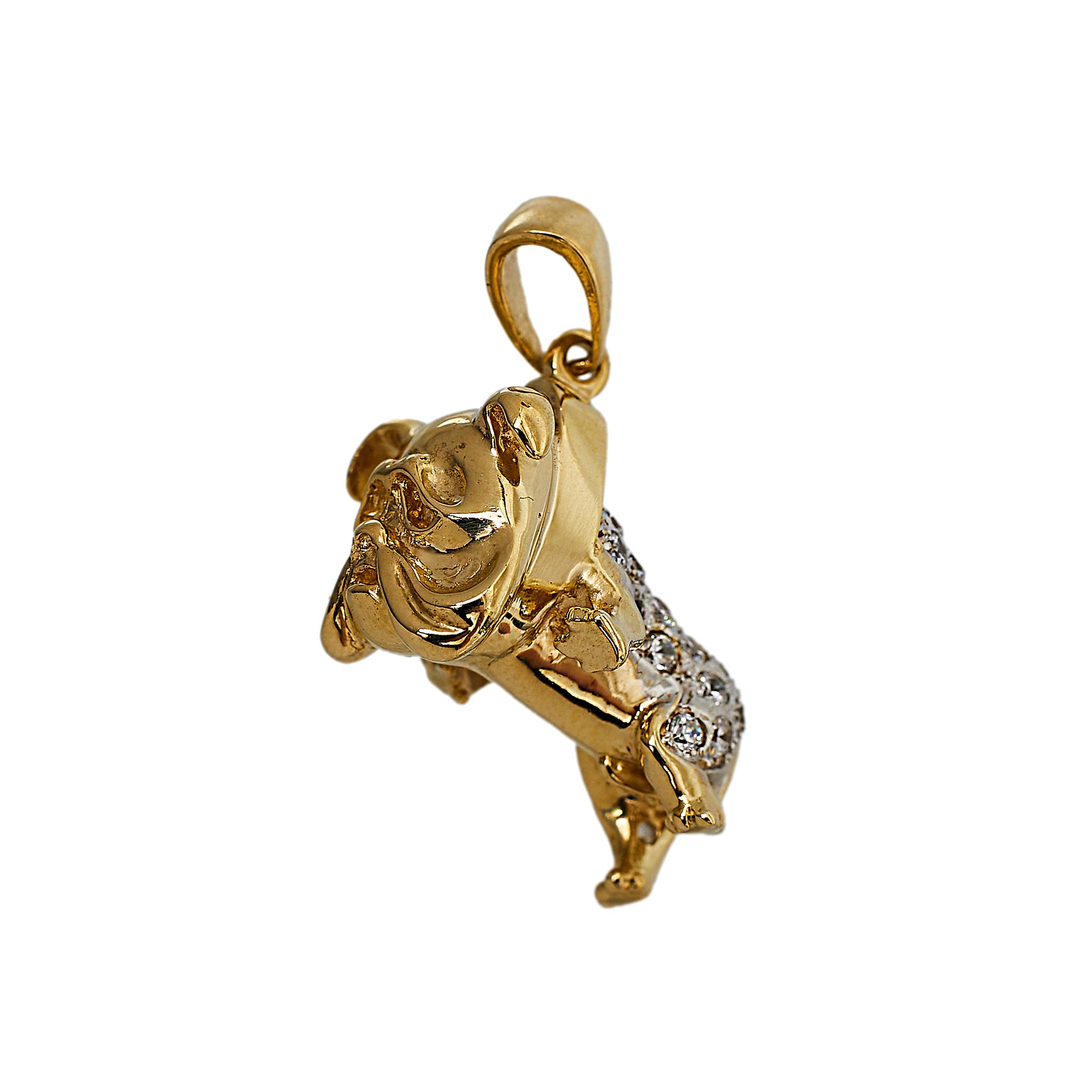 Pre-Owned 9ct Gold CZ Bulldog Pendant