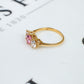 Pre-Owned 9ct Gold Pink & White Cubic Zirconia Trinity Ring