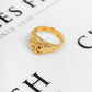 Pre-Owned 9ct Gold Owl Head Ring & Ruby Eyes