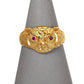 Pre-Owned 9ct Gold Owl Head Ring & Ruby Eyes