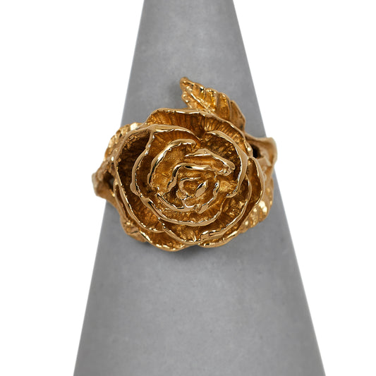 Pre-Owned 9ct Gold Rose Design Ring