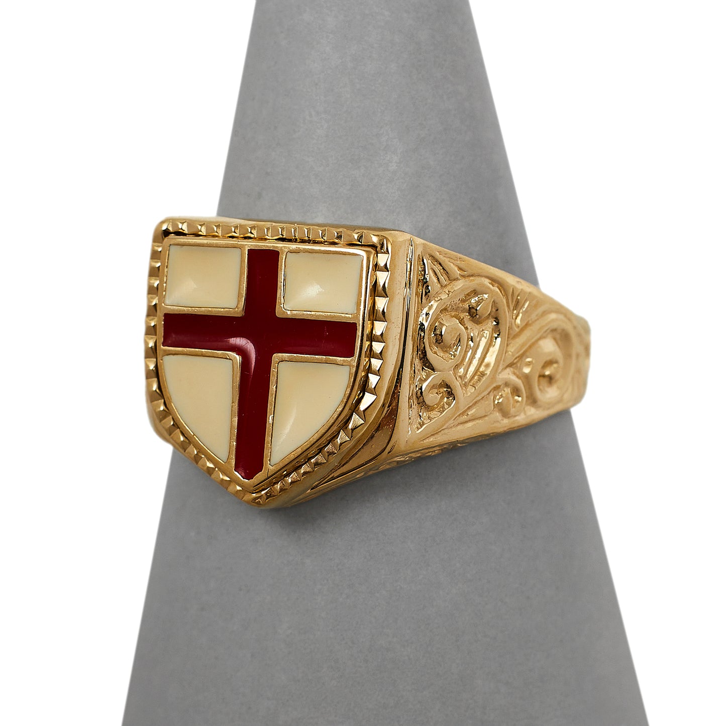 Pre-Owned 9ct Gold Enamel English Flag Ring