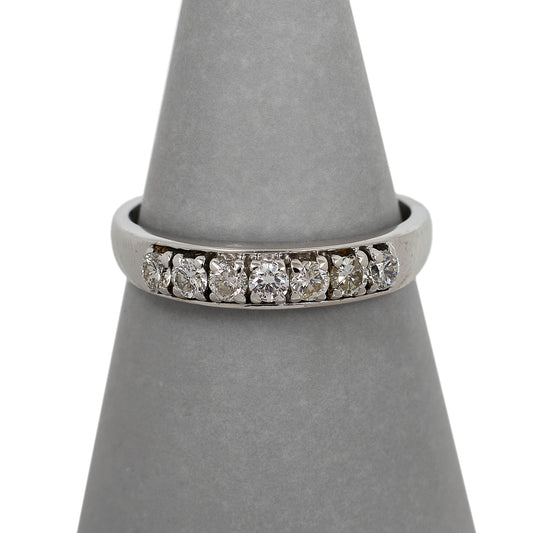 Pre-Owned 9ct White Gold & 7 Diamond Half Eternity Ring