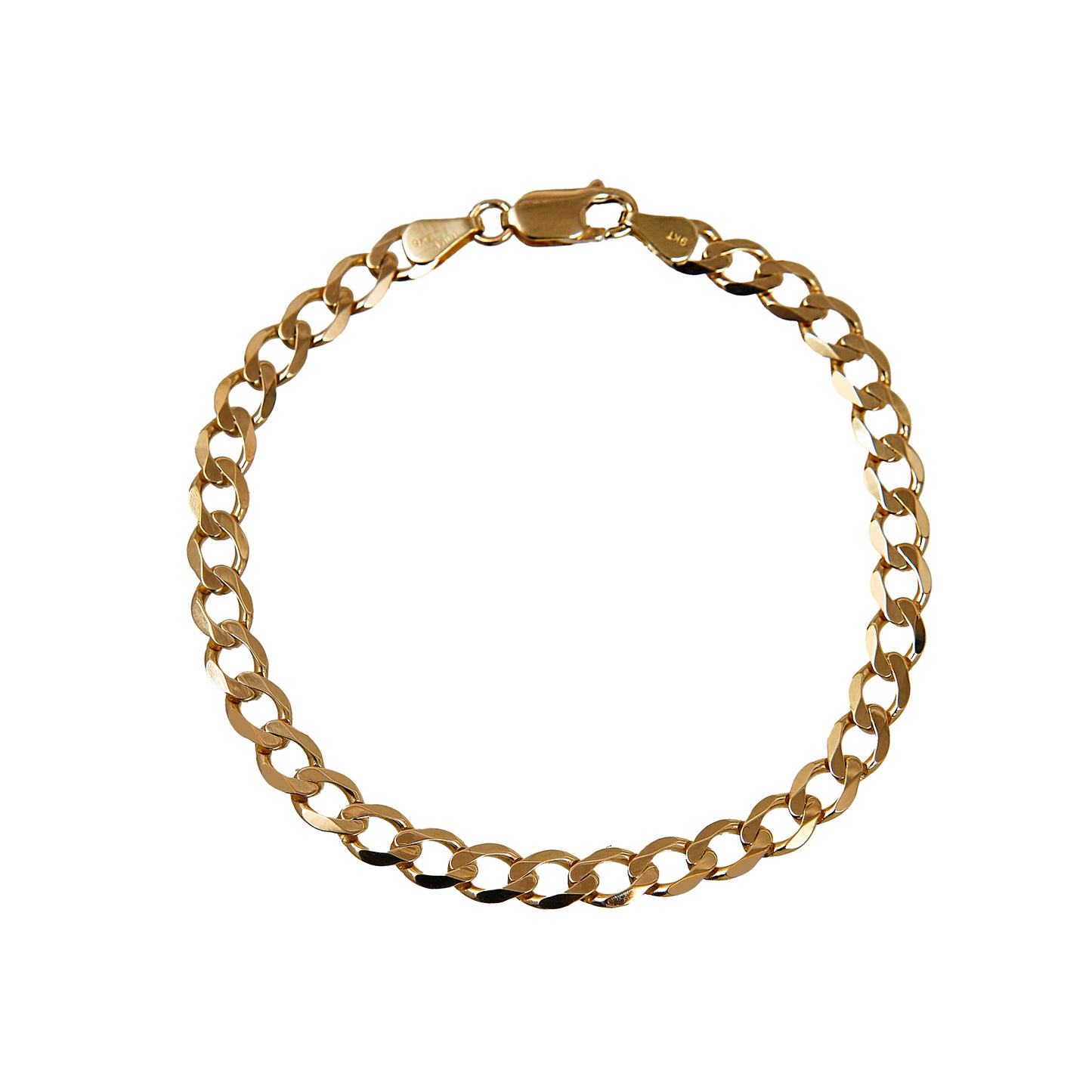 Pre-Owned 9ct Gold 6mm Curb Bracelet 8 Inch