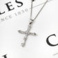 Pre-Owned 9ct White Gold CZ Cross Pendant