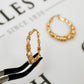 Pre-Owned 9ct Gold Bamboo Look Creole Earrings