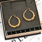 Pre-Owned 9ct Gold Bamboo Look Creole Earrings