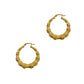 Pre-Owned 9ct Gold Bamboo Look Creole Earrings