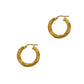 Pre-Owned 9ct Gold Leaf Pattern Creole Earrings