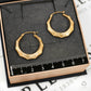 Pre-Owned 9ct Gold Patterned Decagon Creole Earrings